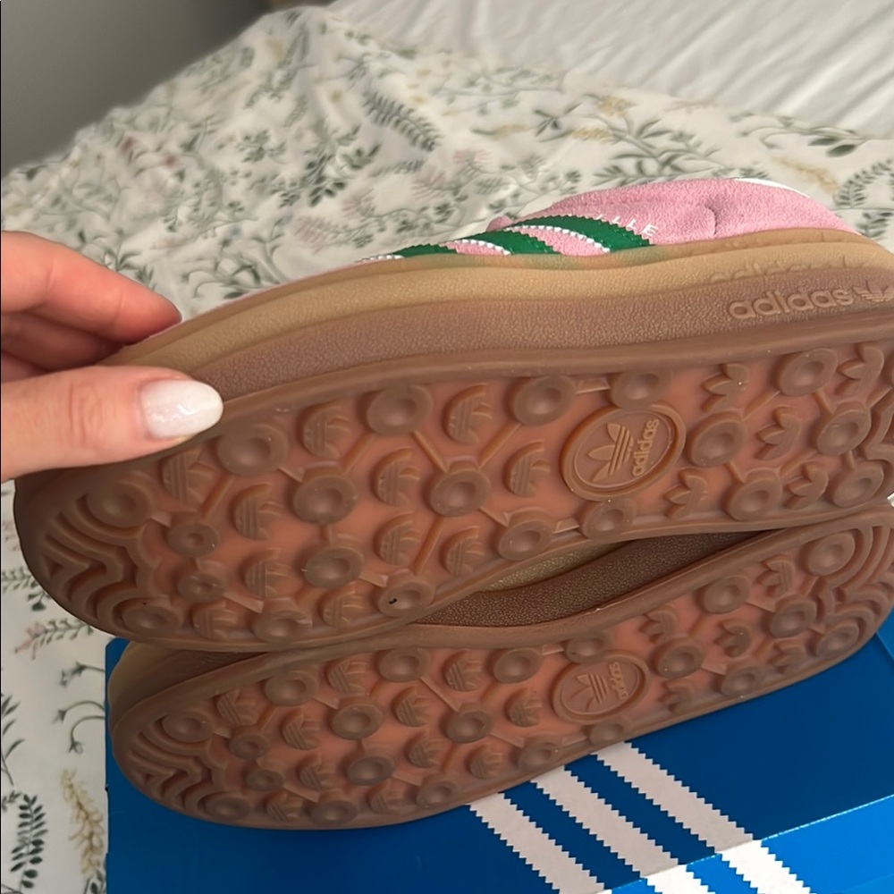 Adidas Pink and Green Retro Sneakers - Picture 4 of 7